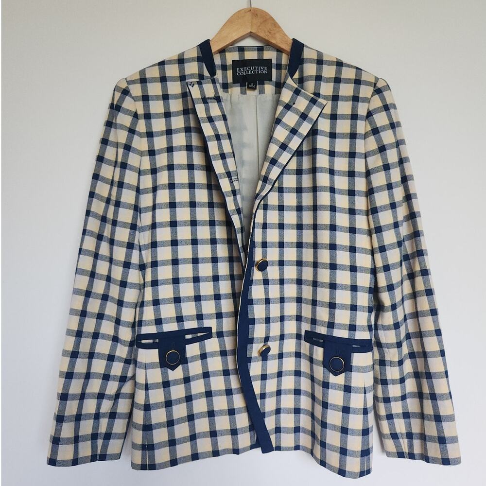 Vintage Executive Collection Plaid Blazer